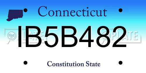 IB5B482 Connecticut License Plate