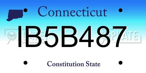 IB5B487 Connecticut License Plate