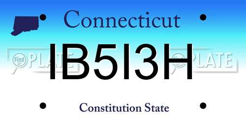 IB5I3H Connecticut License Plate