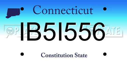 IB5I556 Connecticut License Plate
