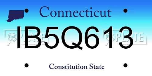 IB5Q613 Connecticut License Plate