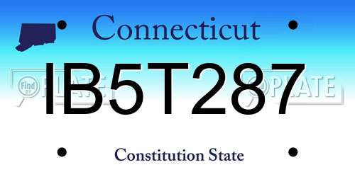 IB5T287 Connecticut License Plate