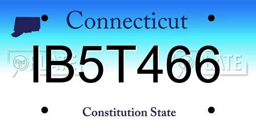 IB5T466 Connecticut License Plate
