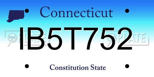 IB5T752 Connecticut License Plate