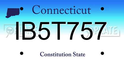 IB5T757 Connecticut License Plate