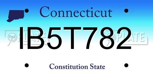 IB5T782 Connecticut License Plate