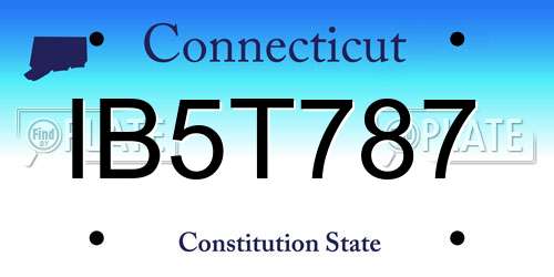 IB5T787 Connecticut License Plate