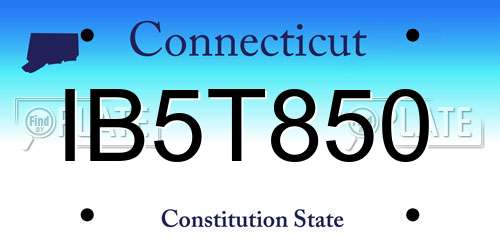 IB5T850 Connecticut License Plate