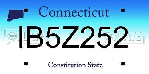 IB5Z252 Connecticut License Plate