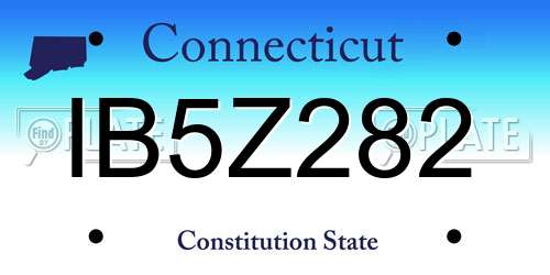 IB5Z282 Connecticut License Plate