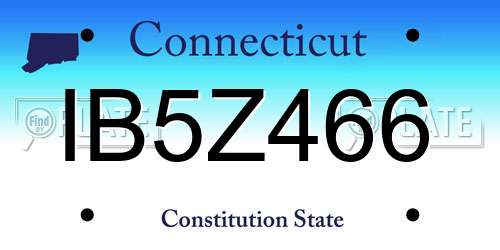 IB5Z466 Connecticut License Plate