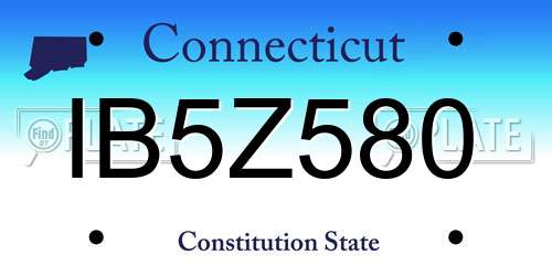 IB5Z580 Connecticut License Plate