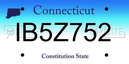 IB5Z752 Connecticut License Plate