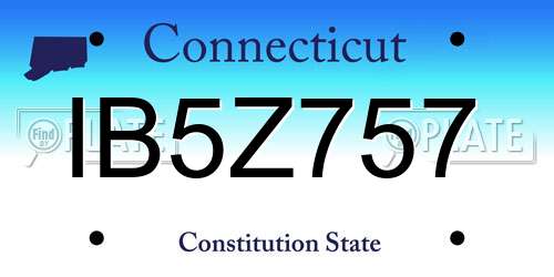 IB5Z757 Connecticut License Plate