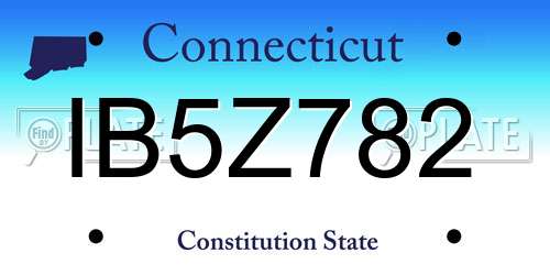 IB5Z782 Connecticut License Plate