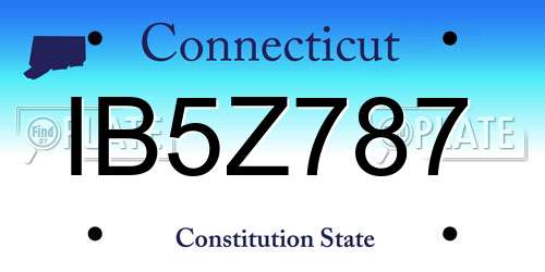 IB5Z787 Connecticut License Plate