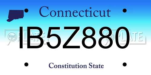 IB5Z880 Connecticut License Plate