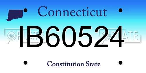 IB60524 Connecticut License Plate