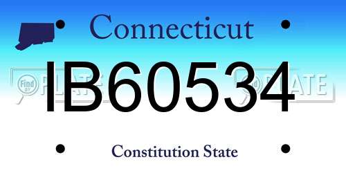 IB60534 Connecticut License Plate