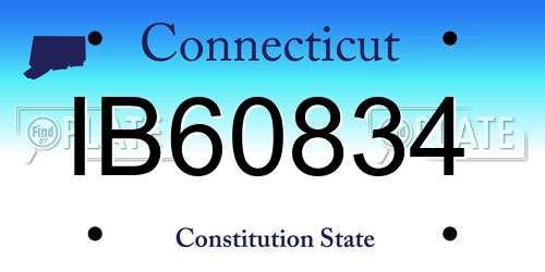 IB60834 Connecticut License Plate