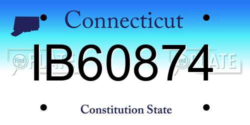 IB60874 Connecticut License Plate
