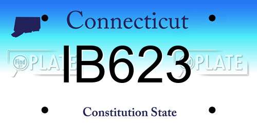 IB623 Connecticut License Plate