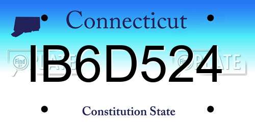 IB6D524 Connecticut License Plate