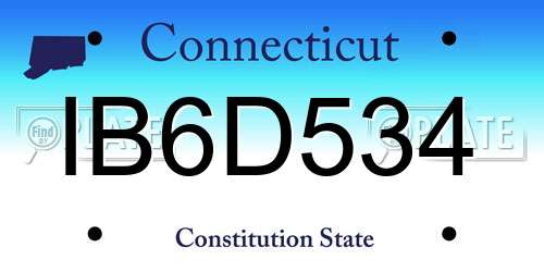 IB6D534 Connecticut License Plate