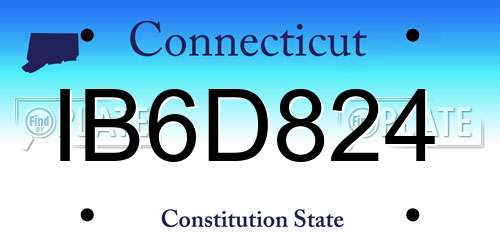 IB6D824 Connecticut License Plate