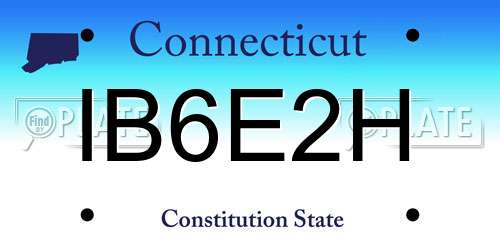 IB6E2H Connecticut License Plate