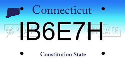 IB6E7H Connecticut License Plate