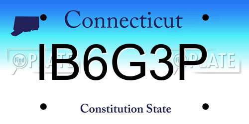 IB6G3P Connecticut License Plate