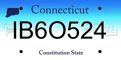 IB6O524 Connecticut License Plate