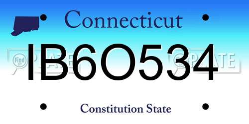IB6O534 Connecticut License Plate