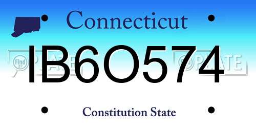 IB6O574 Connecticut License Plate