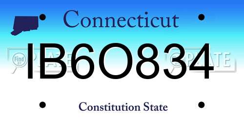 IB6O834 Connecticut License Plate