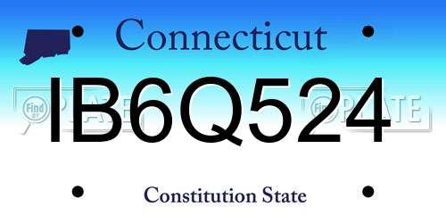 IB6Q524 Connecticut License Plate