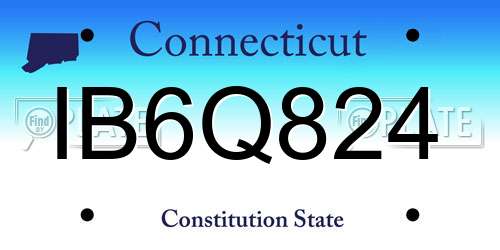 IB6Q824 Connecticut License Plate