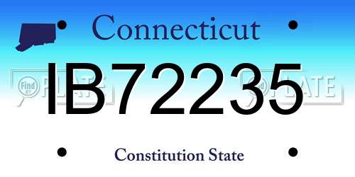 IB72235 Connecticut License Plate