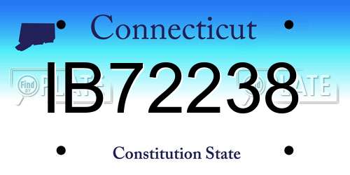 IB72238 Connecticut License Plate