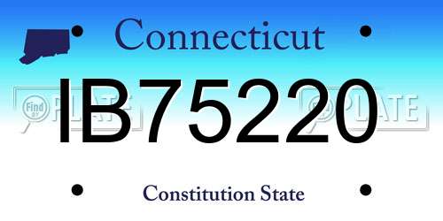 IB75220 Connecticut License Plate