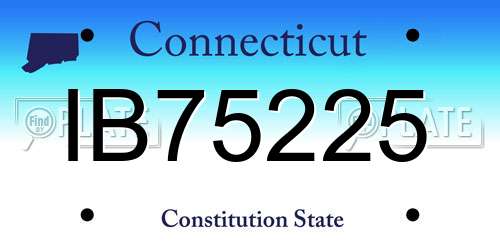 IB75225 Connecticut License Plate