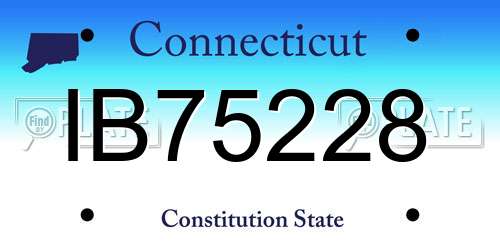 IB75228 Connecticut License Plate