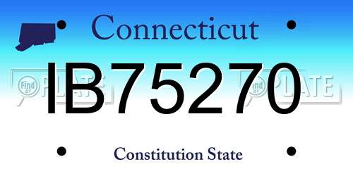 IB75270 Connecticut License Plate