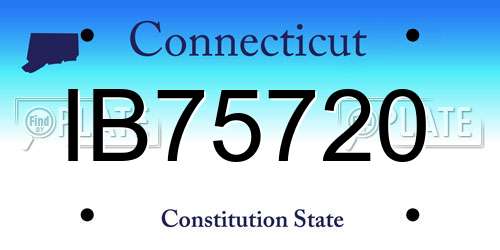 IB75720 Connecticut License Plate