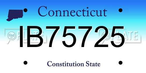 IB75725 Connecticut License Plate