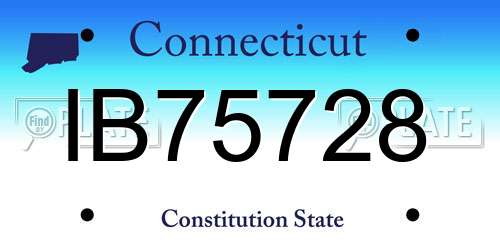 IB75728 Connecticut License Plate