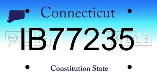 IB77235 Connecticut License Plate