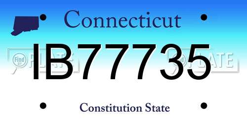 IB77735 Connecticut License Plate