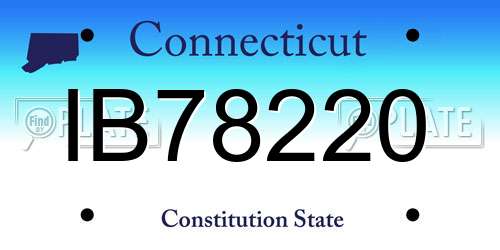 IB78220 Connecticut License Plate